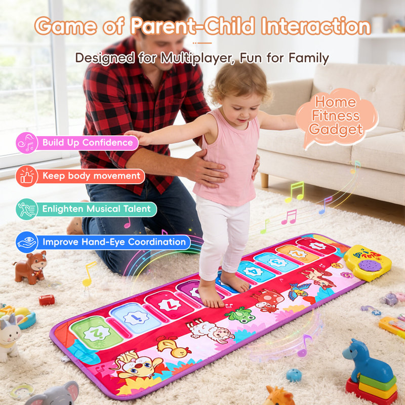 Floor Piano Playmat with 8 Animal Sounds