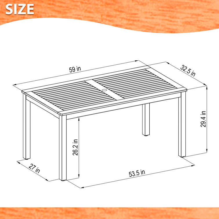 Aliyaan 59'' Outdoor Dining Table
