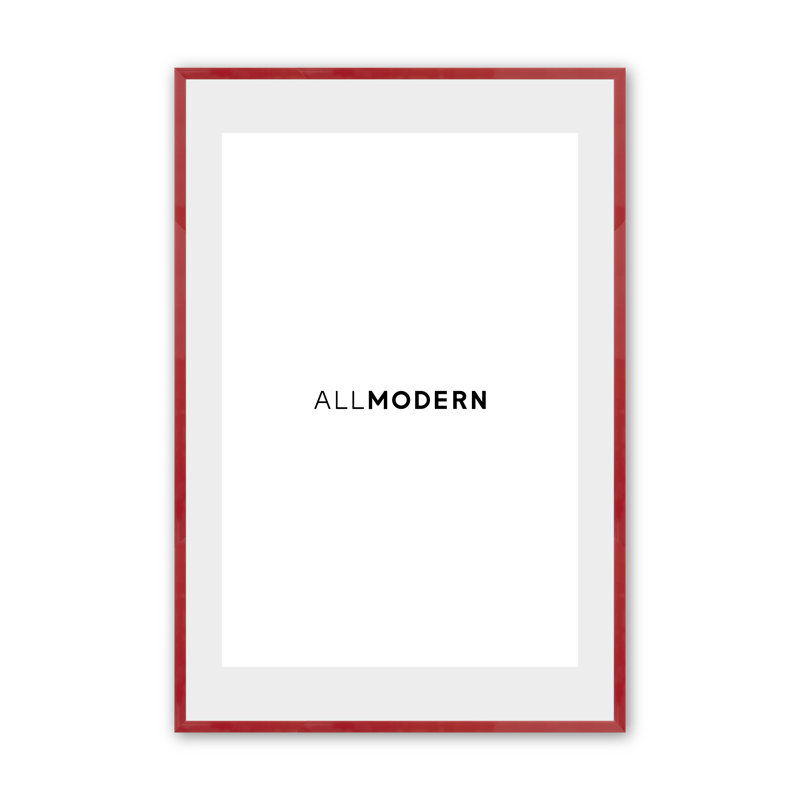 Willin Solid Wood Picture Frame with Mat, 18" W x 24" H, Red