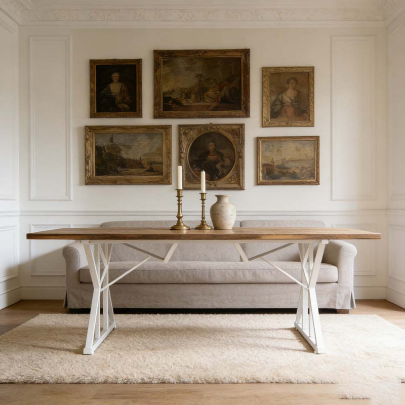 Table de salle à manger extensible de style moderne, Brun délavé