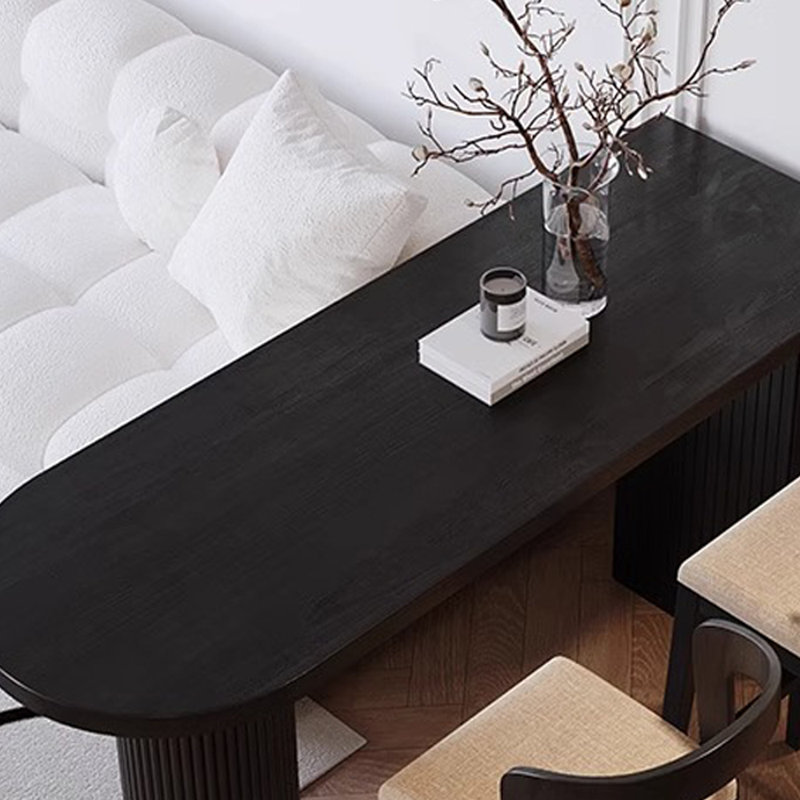 Table de bar en bois massif avec lumière luxueuse, H 41,3 po x L 62,9 po x l 17,7 po