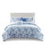 Literie en microfibre simple / simple TG, imprimé floral rayé, 2 taies décoratives et coussins, emballage compressé, étiqueté