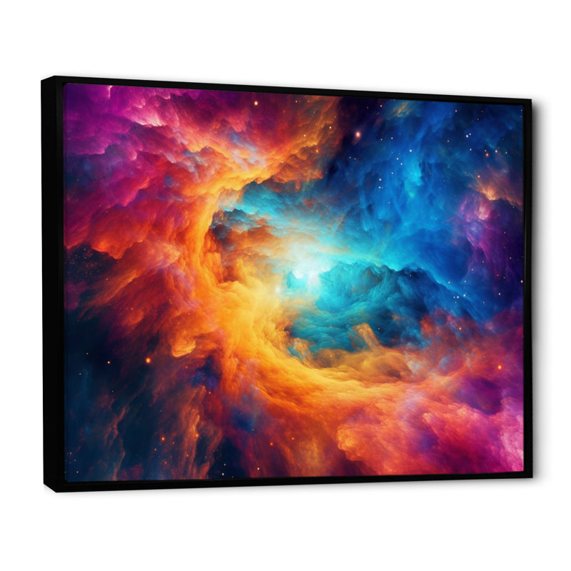 Revolution Space III sur impression sur toile, H 12 po x l 20 po x P 1 po, Cadre flottant noir