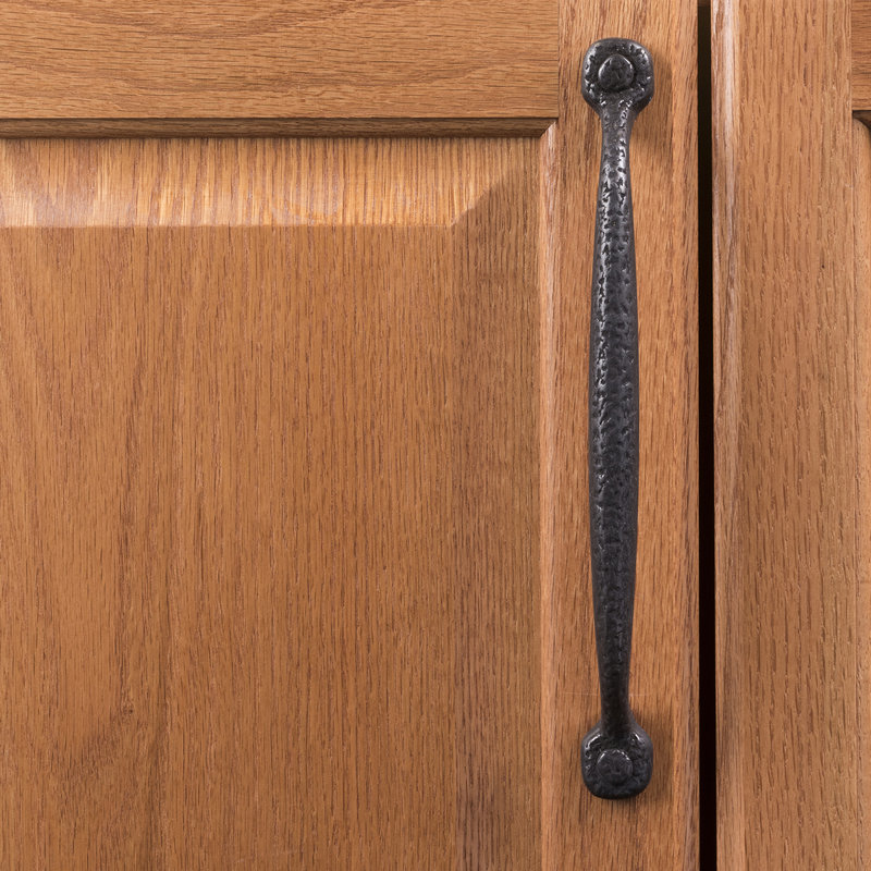 Poignée à poignée Refin Rustic Collection - 7-9 / 16 "Poignée d'armoire centre à centre en fer noir - Quincaillerie Craftsman pour tiroirs et armoires