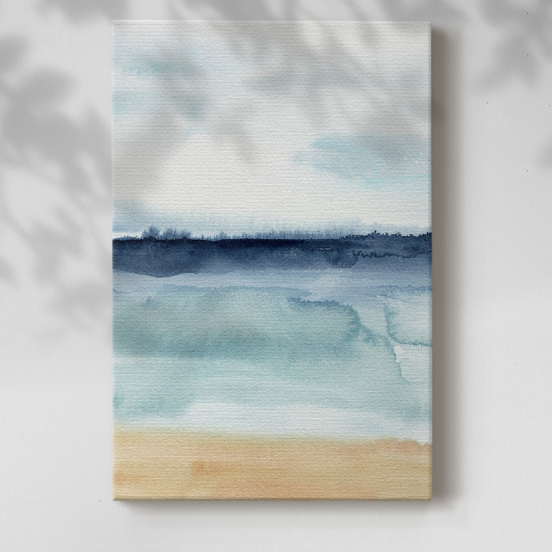 Aquarelle, horizon de l'océan I - galerie Cavas, H 60 po x l 40 po