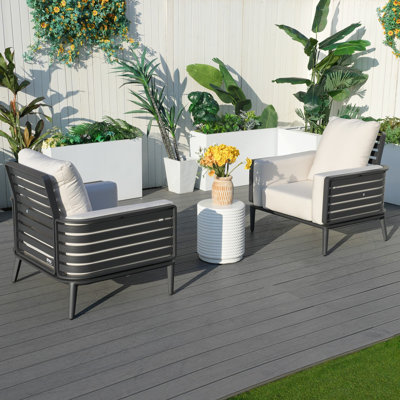 Ensembles de patio 3 pièces avec table de bout Hudson