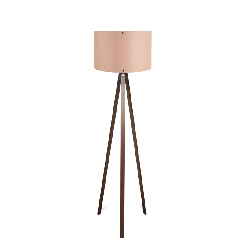 Lampe trépied 55 po Sanor, Saumon, Brun