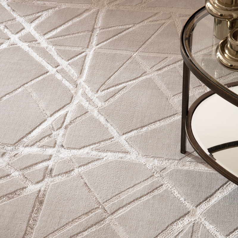 Aurora AU13 Mica Metallic Beige Area Rug, Rectangle 120 x 170cm