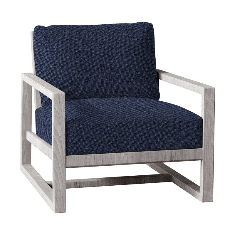 Méridienne Avondale, Pas de passepoil + bourre standard, Teck huître, Indigo Intermix