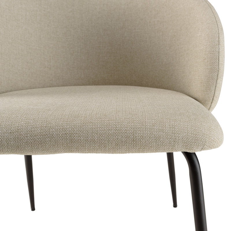 Luanna 47cm H Polyester Upholstered Side Chair, Beige