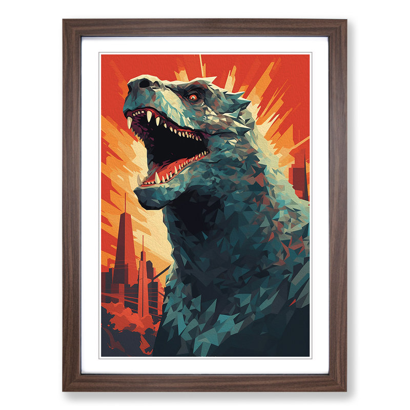 Godzilla Geometric - Framed Print