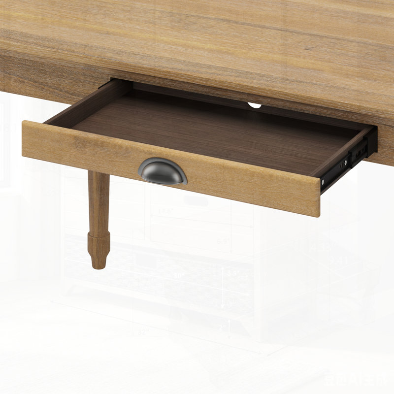 Bureau rustique de style ferme avec tiroir de rangement, table vintage extra longue pour bureau à domicile et étude