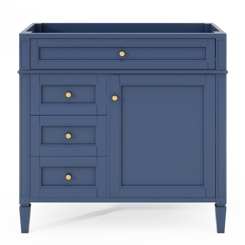 Meuble-lavabo de salle de bain moderne sans lavabo supérieur, Bleu
