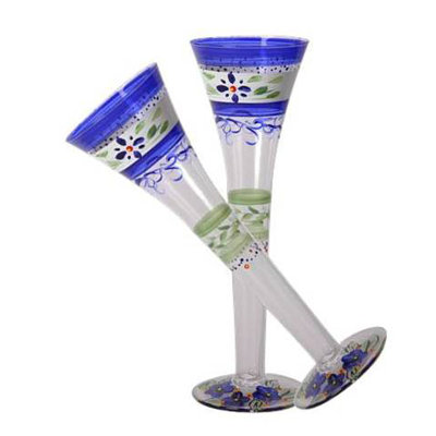 Barcelona Blue  Salters Champagne Flute