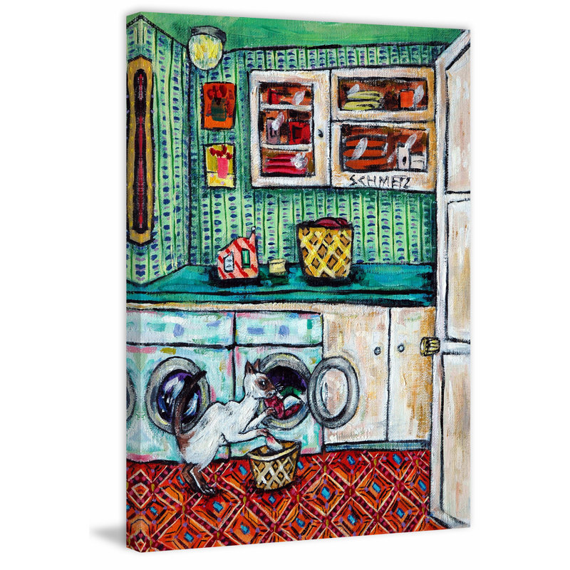 «Cat Siamese Laundry» par Jay Schmetz, reproduction sur toile, H 45 po x l 30 po