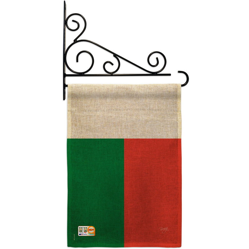 En toile jute à 2 côtés 19 x 13 po madagascar drapeau de jardin