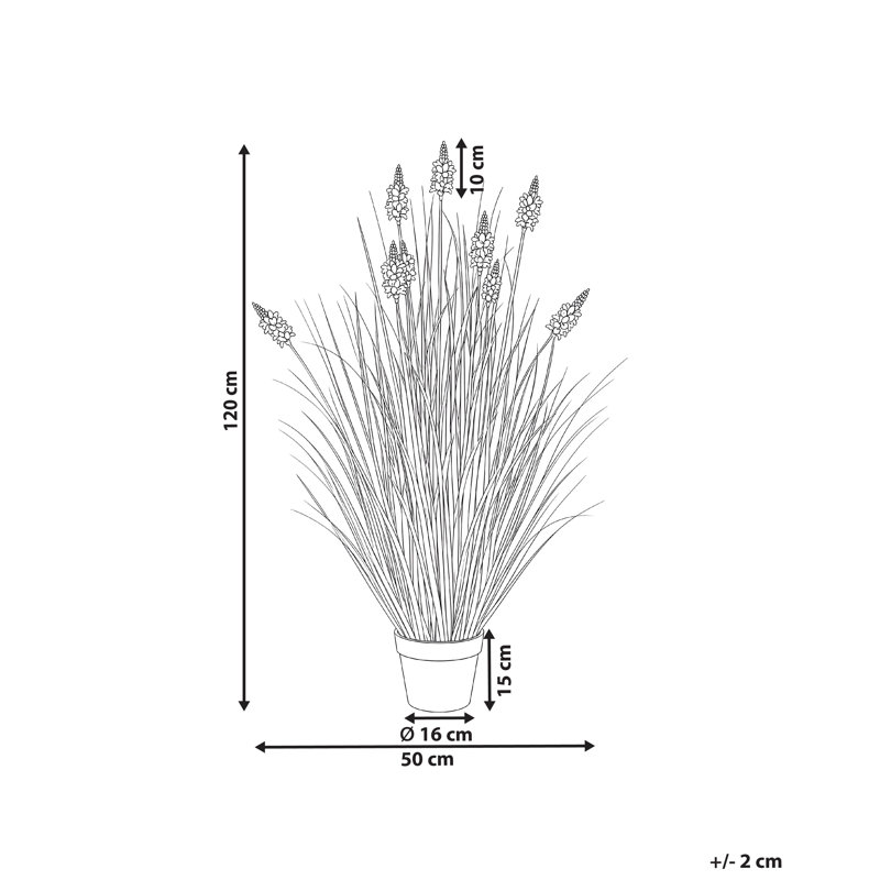 LAVENDARIUM 120 cm H Faux Onion Grass Plant in Plastic Pot