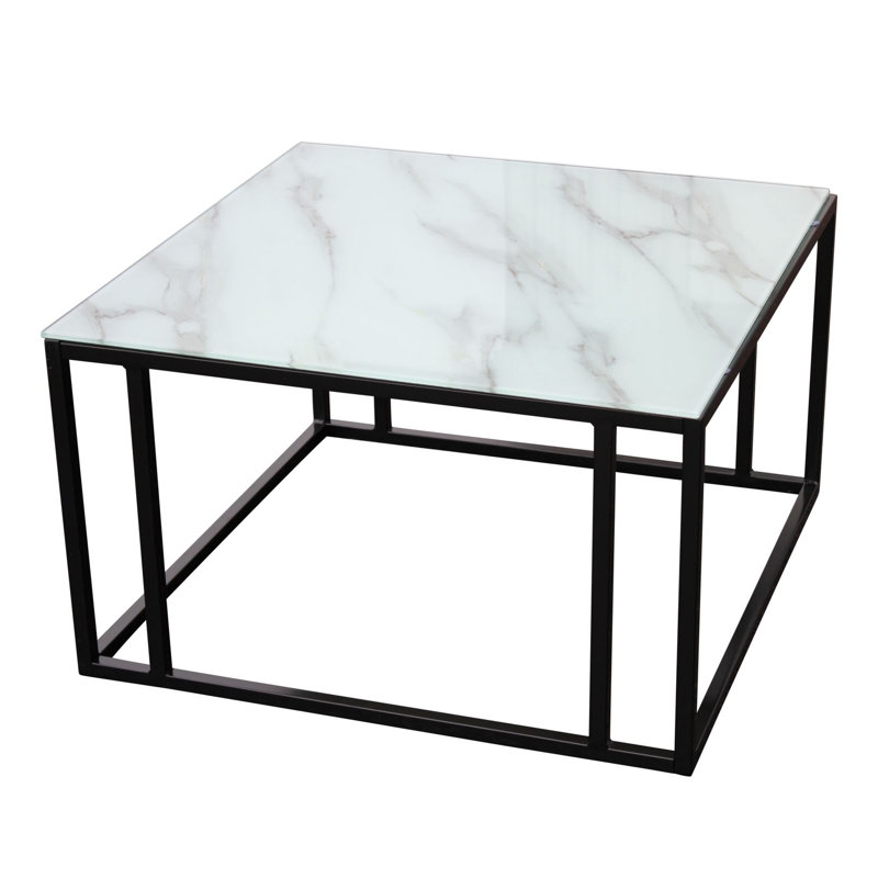Magnani 75cm Glass Top Console Table, Black