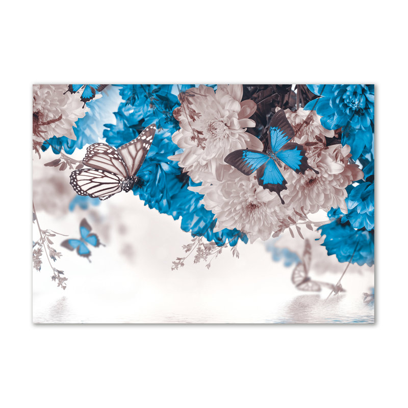Flowers And Butterflies - Wrapped Canvas Print
