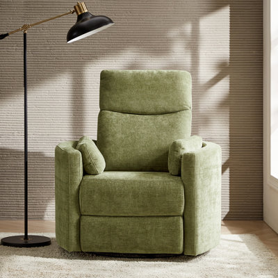 Anneisha Modern Swivel Rocker Power Recliner with Moveable Pillows by Hokku Designs