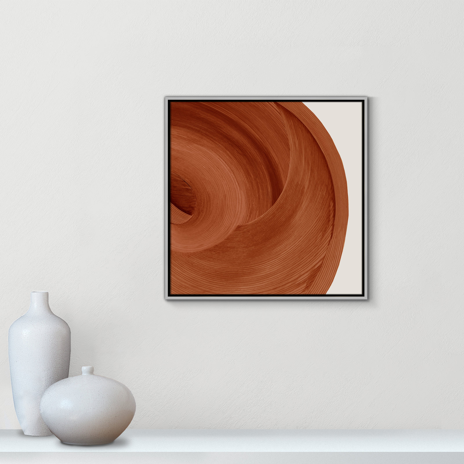 Affogato - Floater Frame Painting Print on Canvas, 25.5" H x 25.5" W x 2" D, Silver 