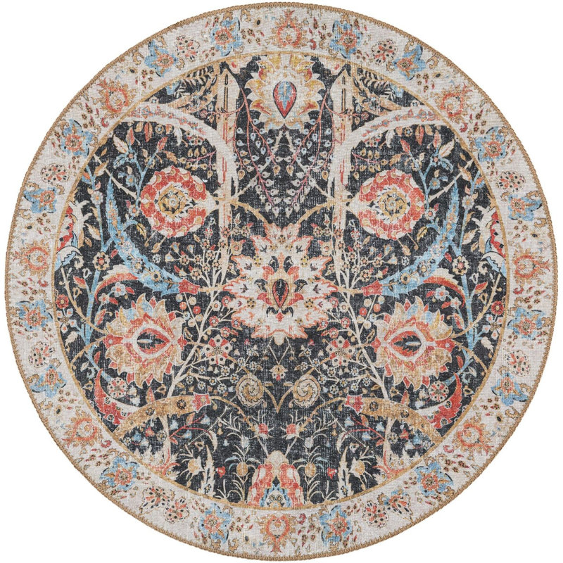 Tapis noir Huguenot, Rond 3 pi 6 po