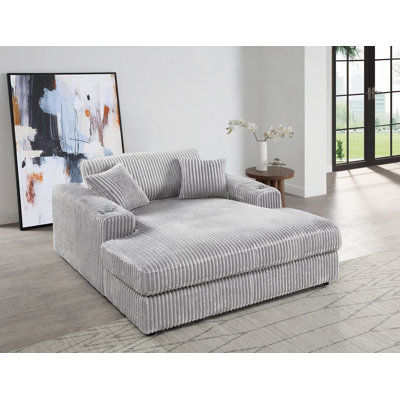 Chaise en velours côtelé avec 2 coussins
