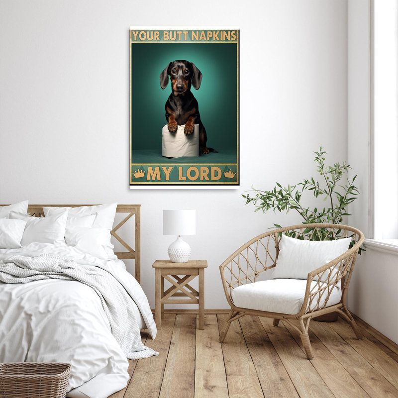 Dachshund vos fesses serviettes My Lord, H 36 po x l 24 po x P 1,25 po