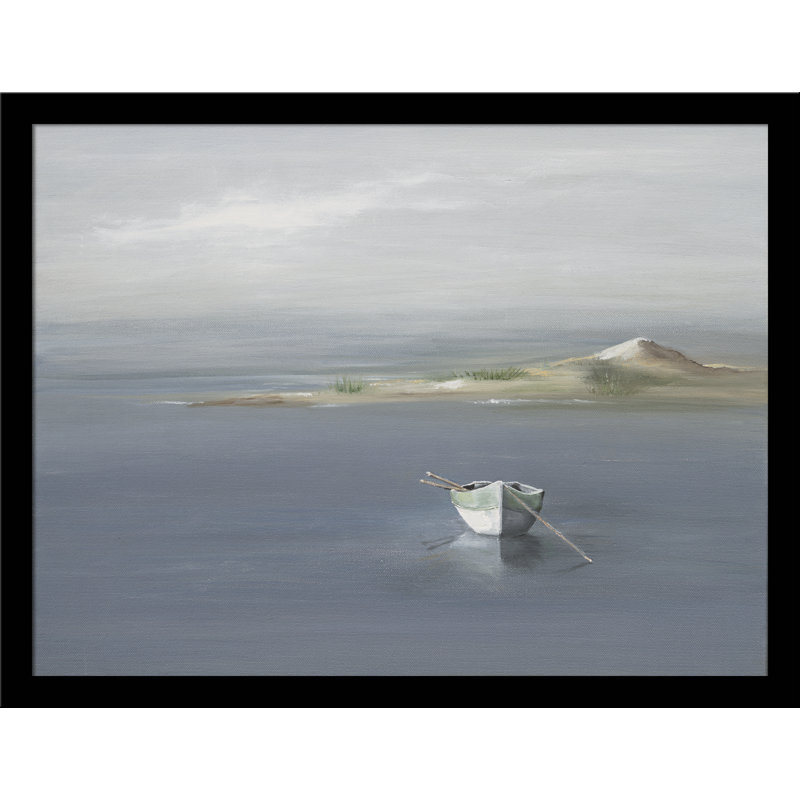«In the Calm» - reproduction d'art, H 14,5 po x l 18,5 po x P 1 po, Blanc / aubergine / banane / brun clair / rouge br