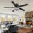 52" Crystal Flush Mount Ceiling Fan With Led Lights And Remote Control