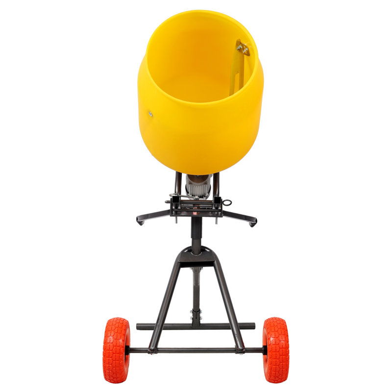 3,5 pieds cubes Pi. Mélangeur de béton portable et électrique en poly tambour, jaune, certifié CSA