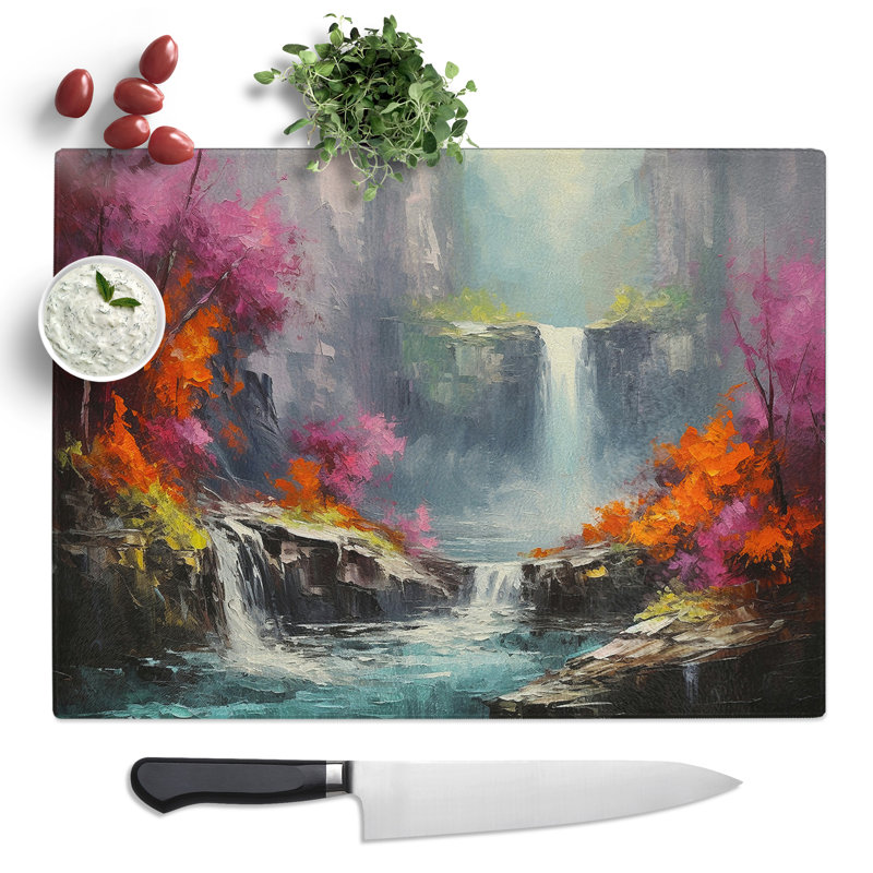 Waterfall Palette Knife  Glass Chopping Board