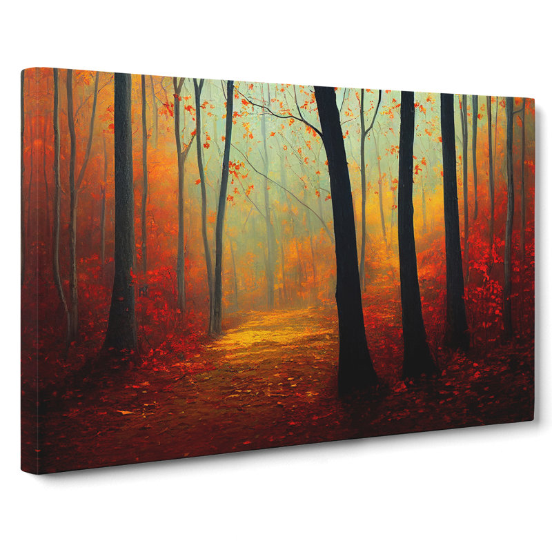 Unique Autumn Forest - Wrapped Canvas, 35cm H x 50cm W x 3cm D
