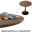 Table de salle à manger de style tulipe de 31,5 po de couleur noyer ronde avec plateau pour 2 à 4 personnes dans le salon-561703932