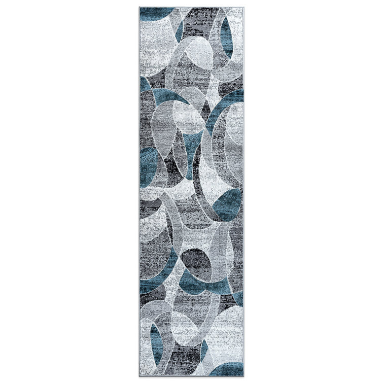 Rambo Contemporary Distressed Circle Area Rug