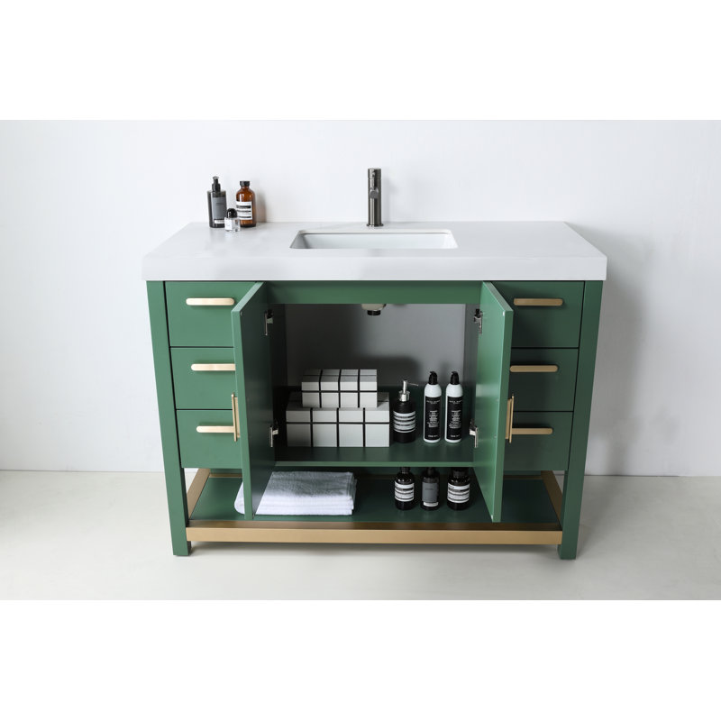 Winchester 48” W Single Vanity, Forest Green, White