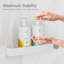 Plastic White Shower Caddy Corner with Adhesive Pads, No Drilling Shower Shelves 4 Packs-953476106