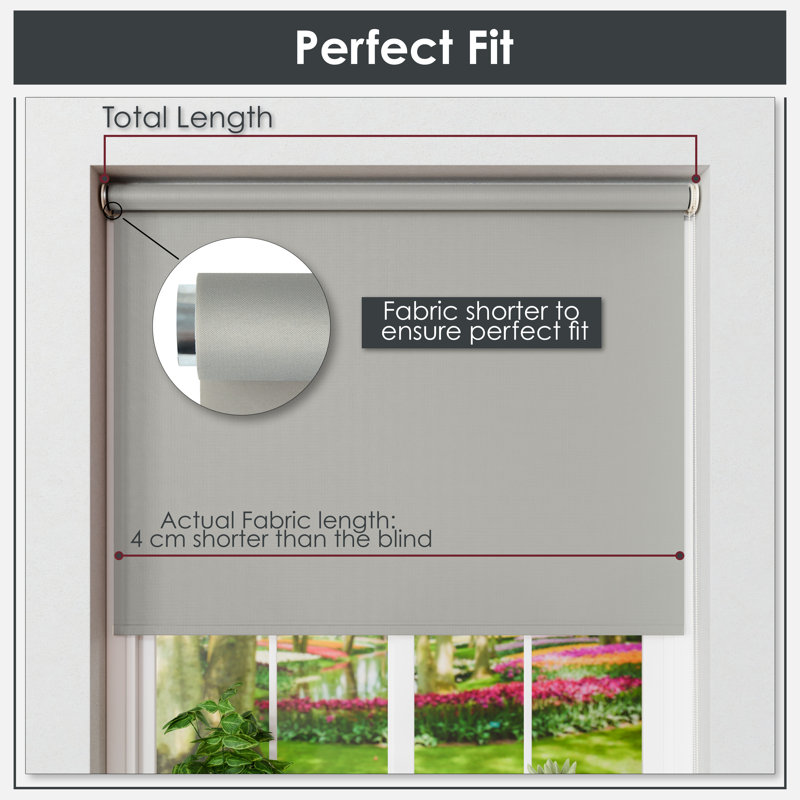 Blackout Roller Shade, Grey, 120cm W x 165cm L