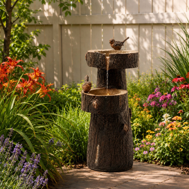 22.4" Tall Water Fountain with Led Lights