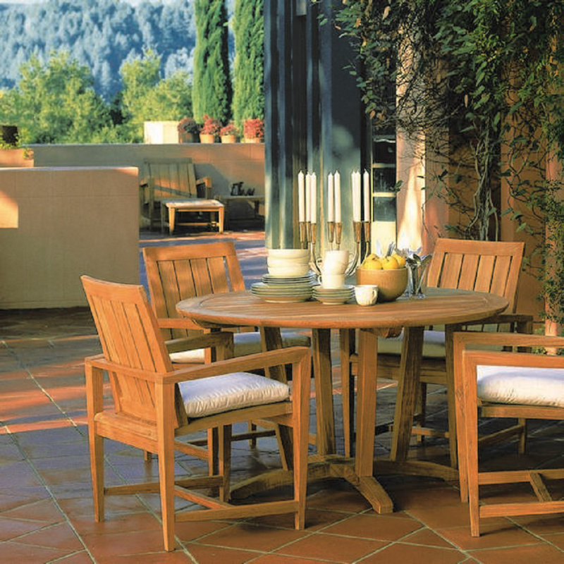 Amalfi Outdoor Teak Dining Armchair, Fog