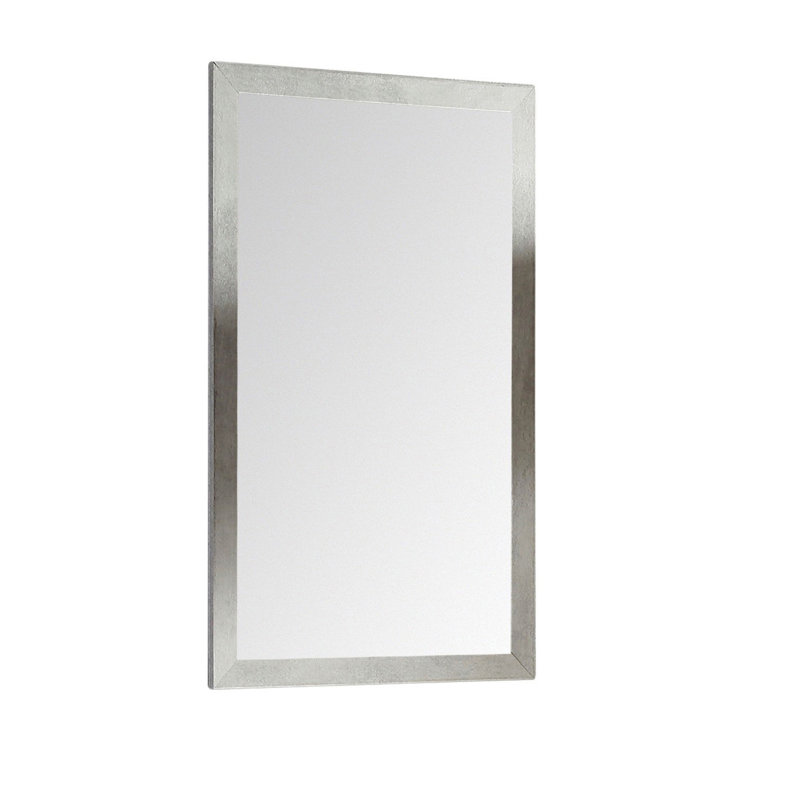 Ayza Wood Flat Wall Mirror, Gray Marble, 33.2" H x 21.66" W