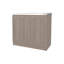 Armoire de base avec double porte et tablette intérieure Haivana, chêne blanc