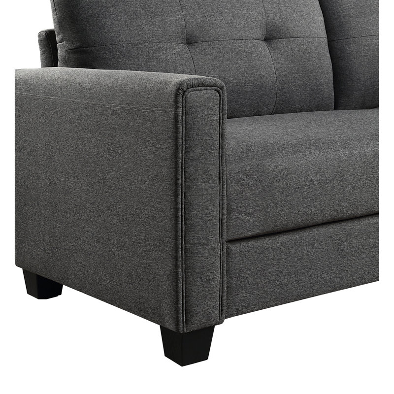 Canapé 81 po, Mélange de lin gris foncé