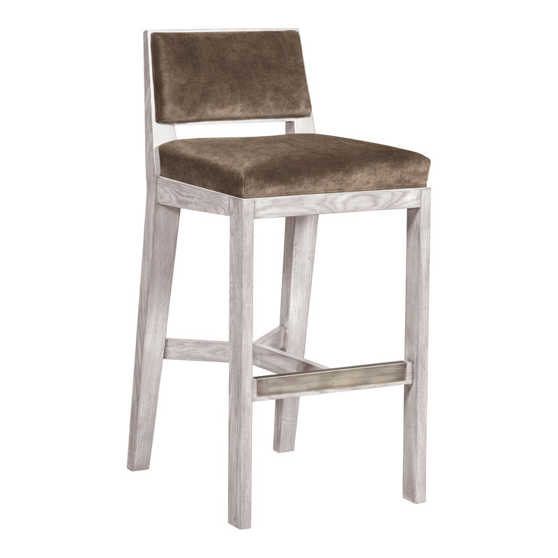 Thom Filicia 32.5'' Bar Stool, Dove Gray, Nadia Earth