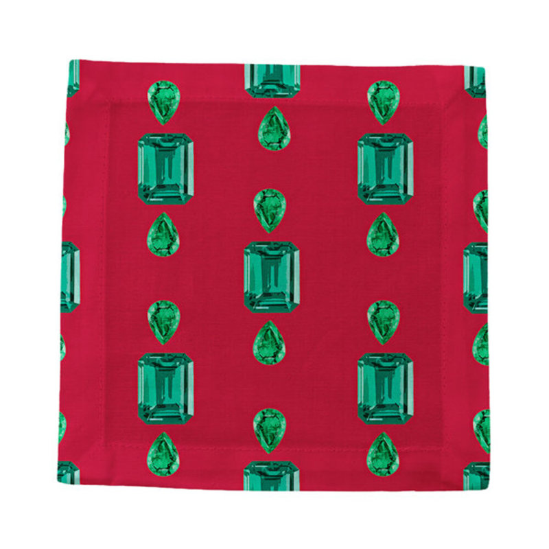 Cotton Blend Square Napkins, Red