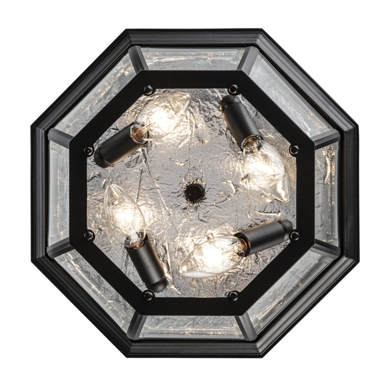 Plafonnier encastré d'extérieur Mulgrave, Noir, H 6,5 po x l 13 po