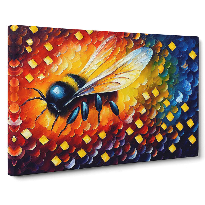Bumble Bee Abstract - Wrapped Canvas, 35cm H x 50cm W x 3cm D