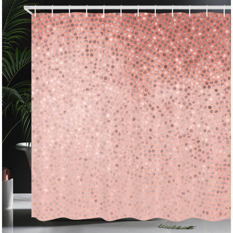 Ensemble de rideau de douche + crochets, Beige corail, 69"H x 84"W