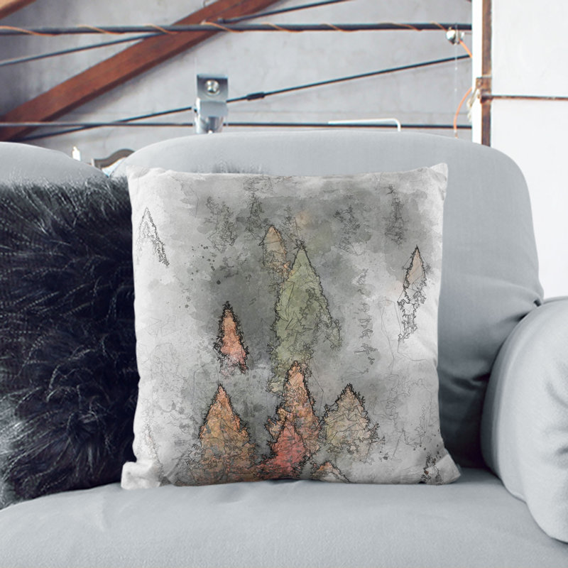 Abstract Square Throw Cushion, 55cm H x 55cm W x 20cm D, Stone