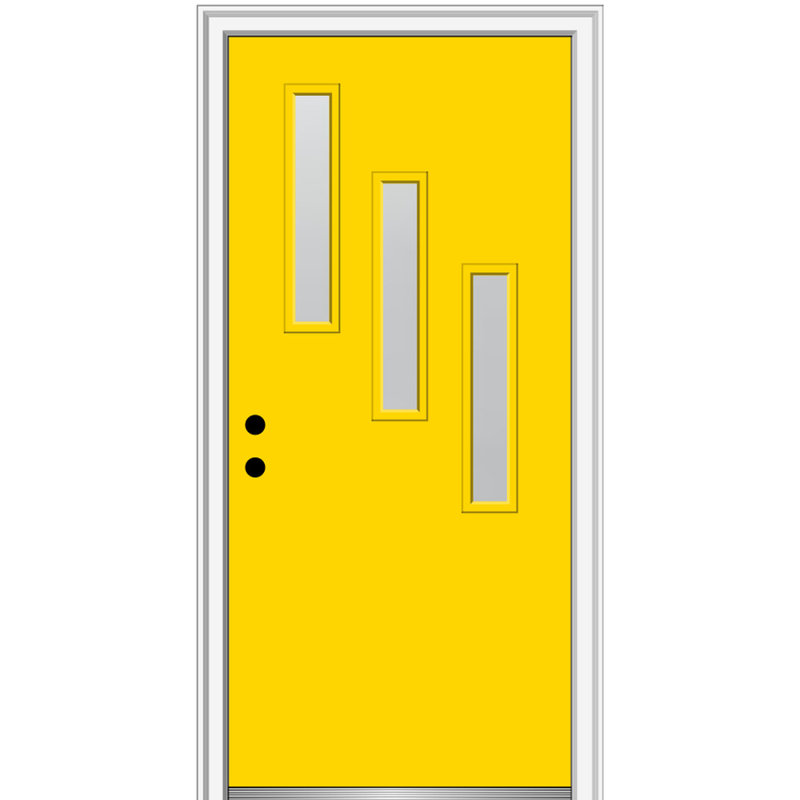 Porte d'entrée avant en fibre de verre Grace, H 80 po x l 36 po x P 1,75 po, Ouverture vers la gauche, Blanc brillant